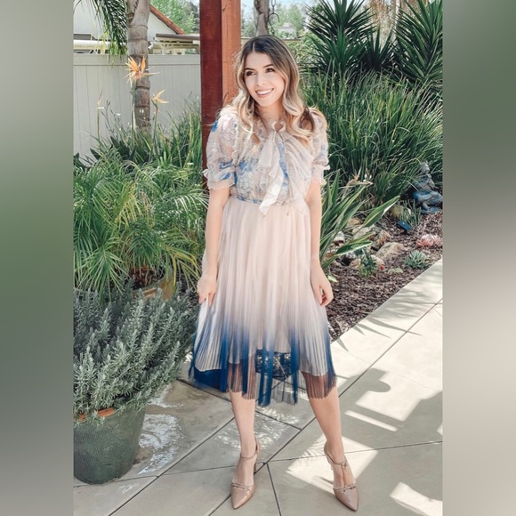CHICWISH Size S/M - Gradient Mesh Tulle Pleated Dress - Picture 8 of 14